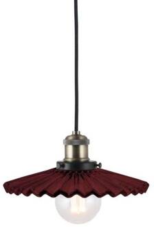 hanglamp COBBLER, donkerrood, Ø 25 cm donkerrood, antiek messing