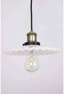 hanglamp COBBLER, wit, Ø 25 cm wit, antiek messing