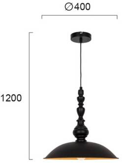 Hanglamp Colin, zwart, Ø 40 cm zwart, koper