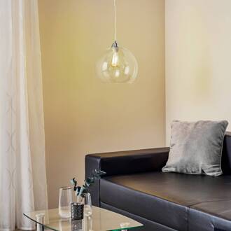 Hanglamp Colour, glazen kap transparant transparant, chroom