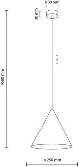 Hanglamp Cono, 1-lamp, Ø 25 cm, geel, E27