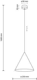 Hanglamp Cono, 1-lamp, Ø 25 cm, oranje, E27