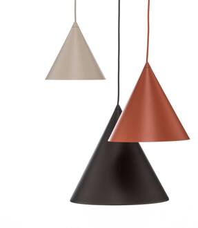 Hanglamp CONO, 3-lamps, rond, kleurrijk, verschillende Gross mat zwart, mat baksteenrood, mat beige
