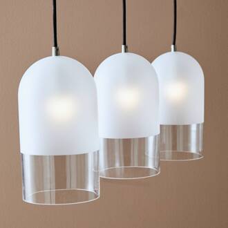 Hanglamp Cope met frosted glas 3-lamps frosted, zwart