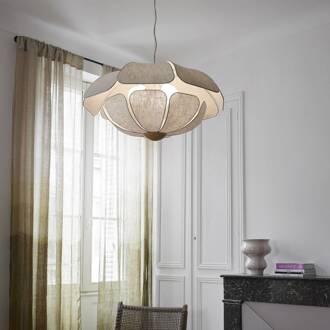 hanglamp Coquillage, 70 cm crèmekleurig, linnen