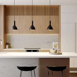 hanglamp Cosmina, 1-lamp, zwart, metaal zwart, goud