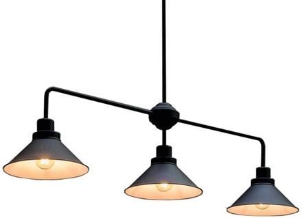 Hanglamp Craft III in zwart, 3-lamps zwart, wit