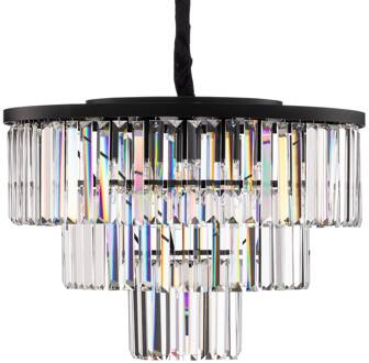 Hanglamp Cristal, transparant/zwart, Ø 56 cm transparant, zwart