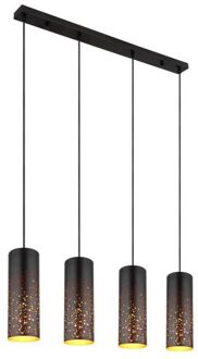 Hanglamp Crocky Metaal Zwart 4x E27