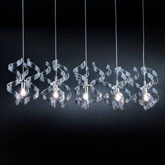Hanglamp Crystal 5-lamps zilver, chroom
