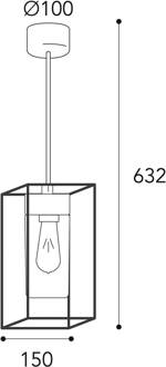 Hanglamp Cubic³ 3368 messing antiek/opaal antiek messing, opaal