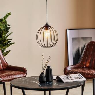 Hanglamp Cumera met kooi-kap, Ø 24 cm zwart