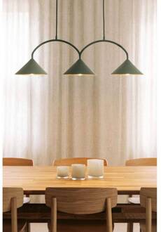 hanglamp CURVE 3, groen, 3-lamps, 95 cm