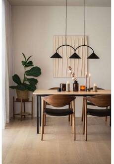 hanglamp CURVE 3, zwart, 3-lamps, 95 cm