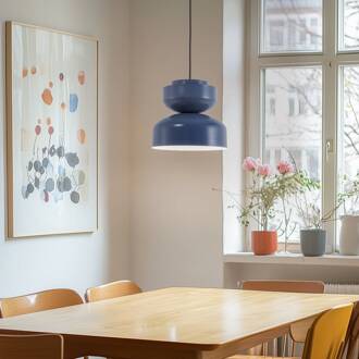 Hanglamp Dalia, blauw, metalen kap, 30 cm