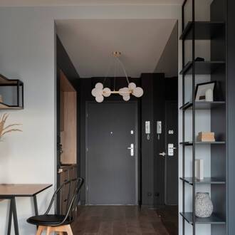 hanglamp Dallas, 11-lamps, goudkleurig/wit goud, wit