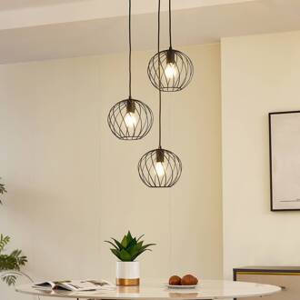 hanglamp Danika, rond, Ø 50 cm, zwart, metaal