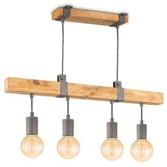 Hanglamp Denton - hout - 70x14x128cm Zwart
