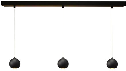 Hanglamp Denver 3 lichts Ø 10 cm L 100 cm zwart