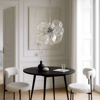 hanglamp Diborah, helder, Ø 43 cm, glas, G9 transparant, chroom