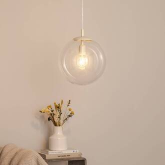 Hanglamp Dione, 1-lamp, helder/crème transparant, crème