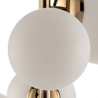 Hanglamp Dione, 4-lamps, goud wit mat, goud