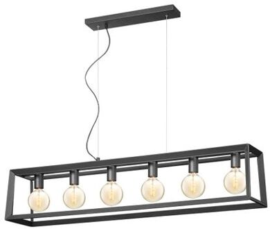 hanglamp Dito recht 6L - zwart