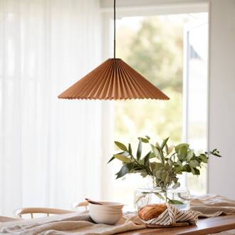 hanglamp Dora, Ø 60 cm, papier, bruin