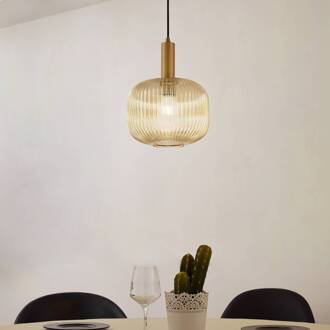 hanglamp Doroteo, 25 cm, 1-lamp, amber, glas amber, goud