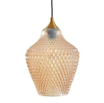 hanglamp Drakar, 3-lamps, amber, glas, Ø 22 cm amber, goud