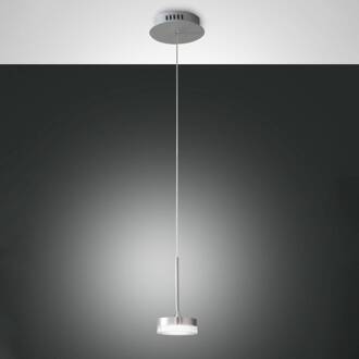 Hanglamp Dunk, aluminium, 1-lamp, 3.000 K, metaal geborsteld aluminium, afwerking wit satijn