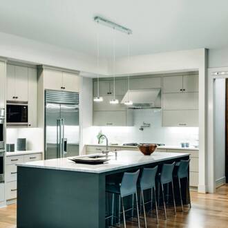 Hanglamp Dunk, aluminium, 3-lamps, 3.000 K, metaal geborsteld aluminium, afwerking wit satijn