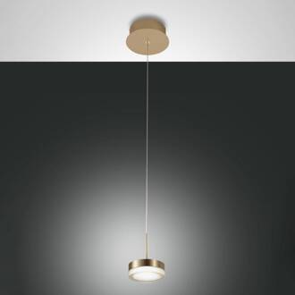 Hanglamp Dunk, messing, 1-lamp, 3.000 K, metaal messing, wit gesatineerd