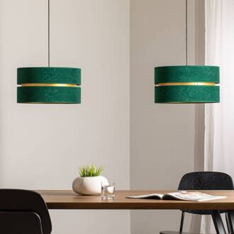 Hanglamp Duo, groen/goud, 2-lamps groen, goud, zwart