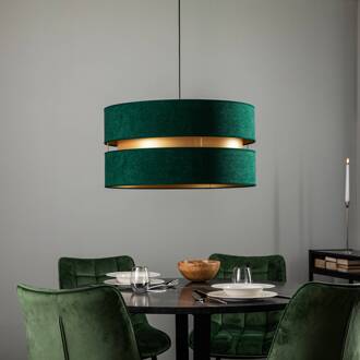 Hanglamp Duo, groen/goud, Ø 60 cm, 1-lichts groen, goud, zwart