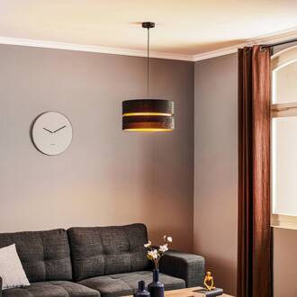 Hanglamp Duo, zwart/goud, Ø40cm, 1-lamp zwart, goud