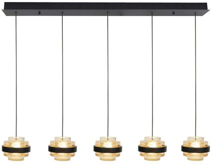 Hanglamp Dynasty 5 lichts L 105 cm champagne-zwart