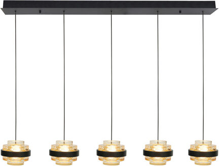 Hanglamp Dynasty 5 lichts L 105 cm champagne-zwart