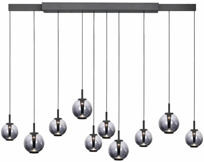 Hanglamp E-Infinity 10 lichts L 100-198 cm donker grijs