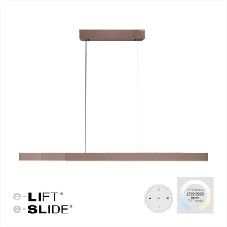 Hanglamp e-Lift + e-Slide L 120-200 cm dark metal brown