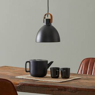 Hanglamp Eagle, zwart, Ø 22 cm, metaal wit, bruin
