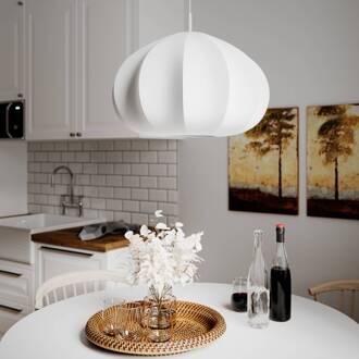 Hanglamp Ebba, wit, Ø 50 cm, stof, E14