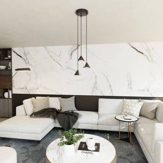 Hanglamp Elit, 3-lamps, Ø 20 cm, zwart, metaal, GX53