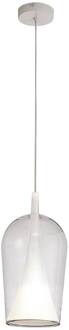 Hanglamp Elsa, 1-lamp, Ø 17 cm, glas, transparant helder, wit