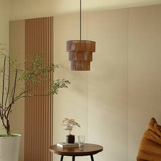 hanglamp Elvoria, gras, Ø 30 cm, E27 hel hout