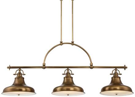 Hanglamp Emery 3-lamps messing messing verweerd