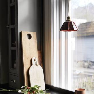 Hanglamp Ester, terracotta, Ø 17 cm, ijzer Stekker