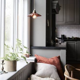 Hanglamp Ester, terracotta, Ø 24 cm, ijzer Stekker