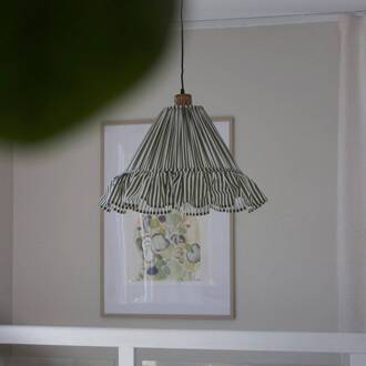 hanglamp Estrid, mosgroen, stof, Ø 40 cm, E27