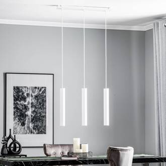 Hanglamp Eye, 3-lamps, balkvormig, wit